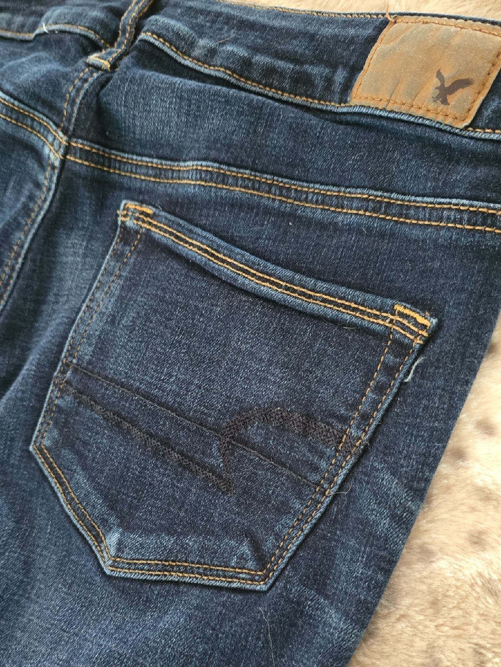American Eagle Outfitters Dark Indigo Skinny Kick Jeans - Sz 10 Regular - Picture 4 of 9
